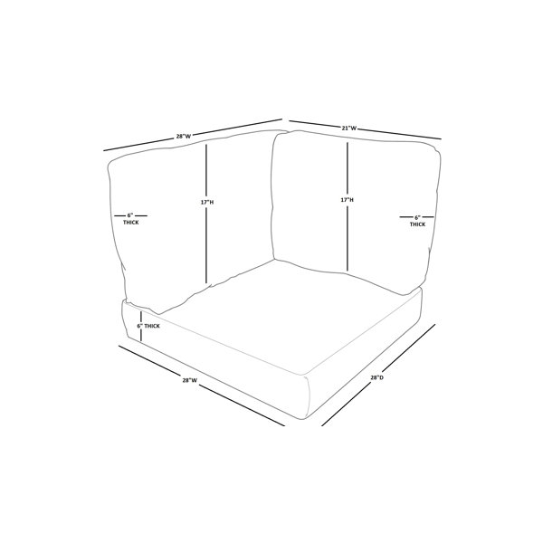 Sol 72 Outdoor™ Fairfield 6 Piece Indoor/Outdoor Corner Cushion Cover